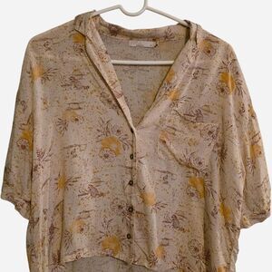 Prana Women's Iguala Top Cream and Yellow Sz M